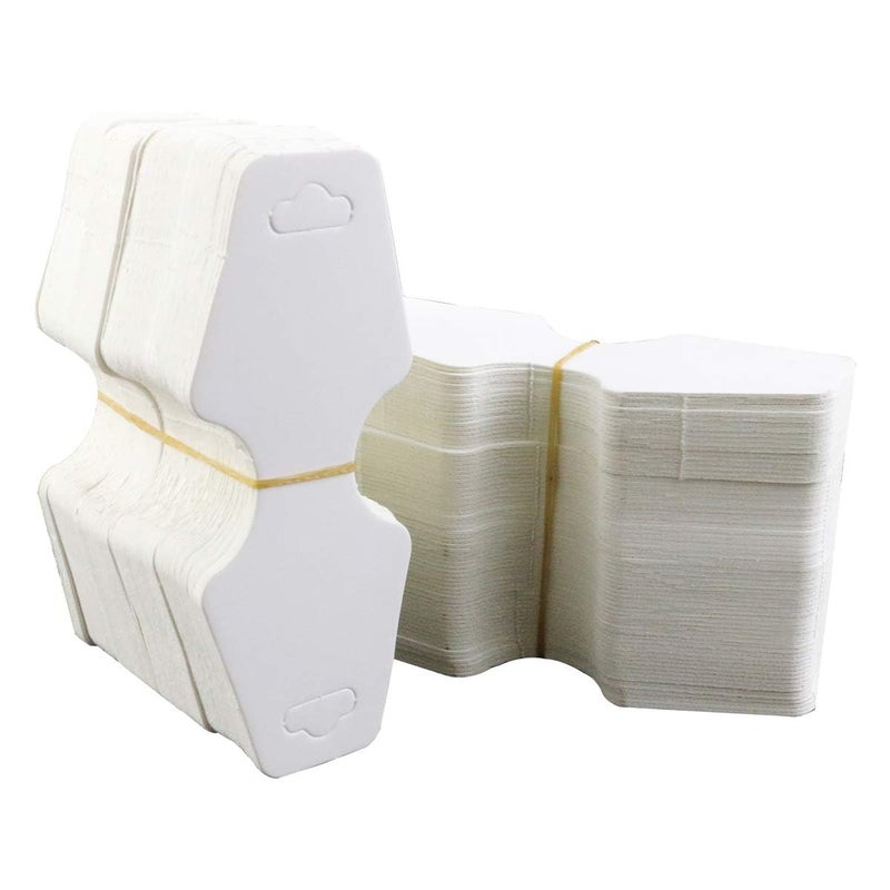 Twdrer 400PCS Jewelry Display Cards with Hole, White Kraft Paper Hanging Holder for Necklace Bracelet Earrings Hair Accessories, Small Business Packaging Supplies, 4.1x1.8 Inches - Image 1